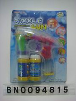 BUBBLE GUN W/FLASHING  2 BOTTLE WATER,