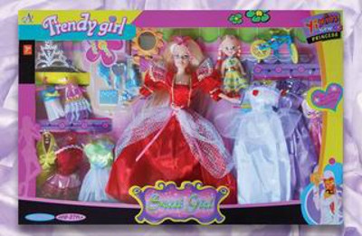 DOLL SET.W/B,
