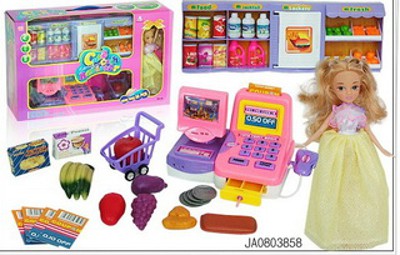 B/O CASH REGISTER W/MUSIC,LIGHT ，DOLL,