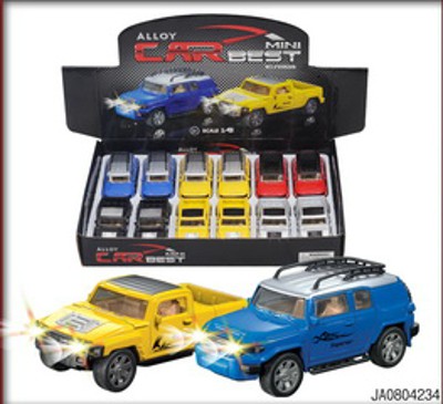 PULL BACK METAL CAR W/LIGHT AND MUSIC 12PCS,