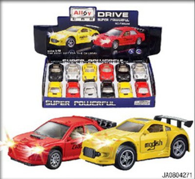 PULL BACK METAL CAR W/LIGHT AND MUSIC 12PCS,