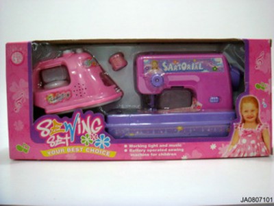 B/O SEWING MACHINE W/MUSIC,LIGHT AND B/O IRON,