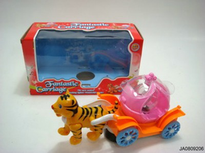B/O TIGER PULL CAR  W/MUSIC AND 72 FLASH LIGHT,