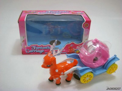 B/O DEER PULL CAR  W/MUSIC AND 72 FLASH LIGHT,