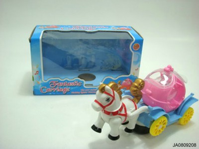 B/O HORSE CAR  W/MUSIC AND 72 FLASH LIGHT,