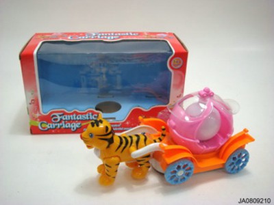 B/O TIGER PULL CAR W/7 COLOUR LIGHT,