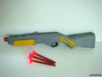 SILVERY SOFT BULLET GUN W/3 SOFT NEEDLE,