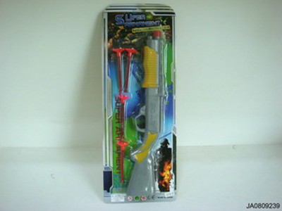 SILVERY SOFT BULLET GUN W/4 SOFT NEEDLE,