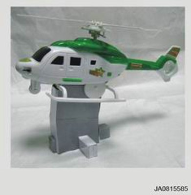 WIND UP HELICOPTER W/LIGHT AND SHELF,