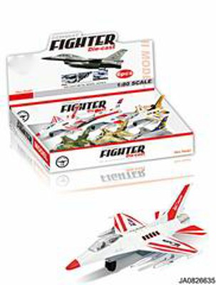 1:18 METAL PULL BACK F-16 FIGHTER PLANE W/SOUND AND LIGHT 6PCS,
