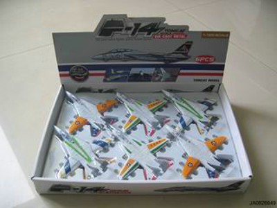 1:125 METAL PULL BACK F-14 FIGHTER PLANE W/SOUND AND LIGHT 6PCS,
