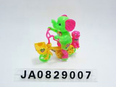 PULLING BICYCLE WITH ELEPHANT,