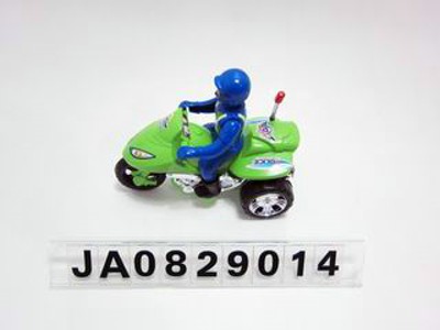 PULLING MOTORCYCLE W/POLICE MAN,