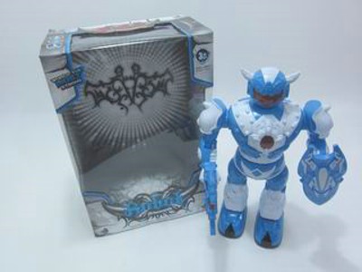 B/O WALKING ROBOT W/LIGHT,SOUND ,TURN HEAD ,SWINGING ARMS .W/BOX,