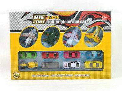 METAL SLIDE PLANE AND CAR,