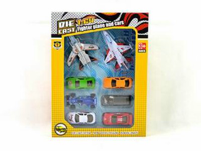 METAL SLIDE PLANE AND CAR,