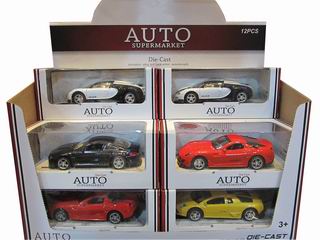 METAL PULL BACK CAR W/MUSIC,LIGHT（12PCS),