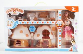 MUSHROOM-LIKE HOUSES W/LIGHT & MUSIC,