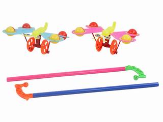 PULL PUSH BUTTERFLY W/BELL,