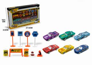 1:64 SLIDE DIE-CAST CAR 6PCS,