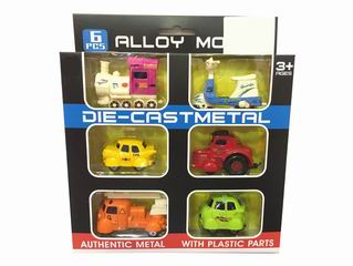 1:64 ALLOY SLIDE CAR 6PCS,