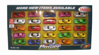 1:64 ALLOY SLIDE CAR 25PCS,