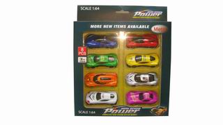 1:64 ALLIOY SLIDE CAR 8PCS,