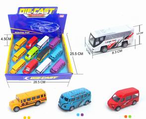 METAL PULL BACK BUS 12PCS,