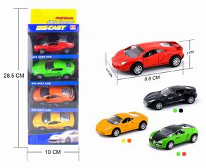 METAL PULL BACK CAR 4PCS,