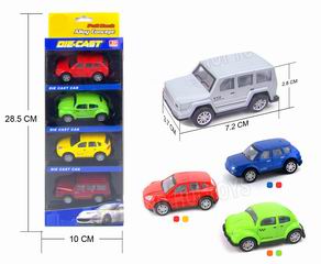 METAL PULL BACK CAR 4PCS,