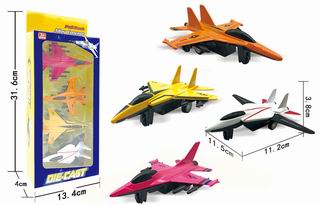 PULL BACK ALLOY PLANE 4PCS,