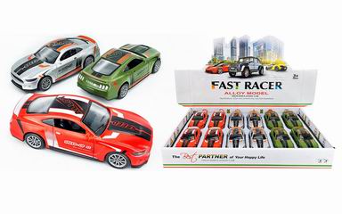 1:36 ALLOY PULL BACK CAR 12PCS,