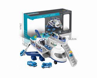 PARKING LOT W/1PCS PLANE & 4PCS POLICE CAR,