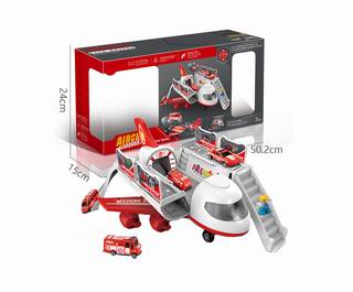 PARKING LOT W/1PCS PLANE & 4PCS FIRE TRUCK,