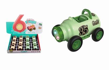 1:36 ALLOY PULL BACK CAR W/LIGHT & MUSIC 12PCS,