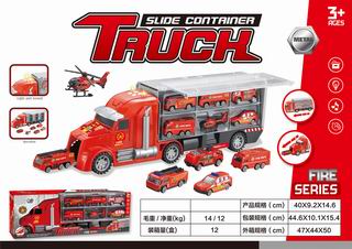 SLIDE CONTAINER TRUCK W/LIGHT & MUSIC,