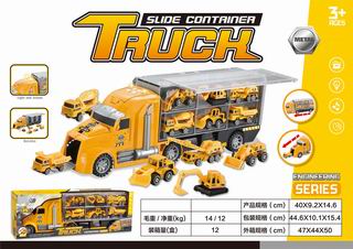 SLIDE CONTAINER TRUCK W/LIGHT & MUSIC,