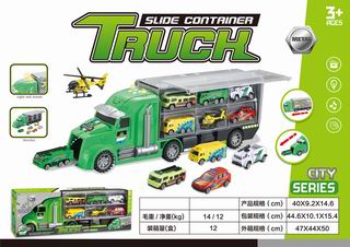 SLIDE CONTAINER TRUCK W/LIGHT & MUSIC,
