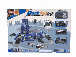 1:64 ALLOY POLICE PARKING LOT,