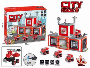 DIY FIRE FIGHTING TRUCK PARKING LOT,