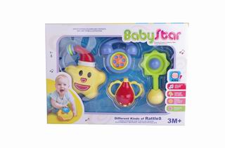 BABY RATTLE W/MUSIC 4PCS,
