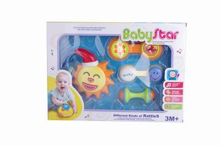 BABY RATTLE W/MUSIC 4PCS,