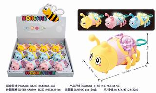 PULL LINE BEE W/LIGHT 12PCS,