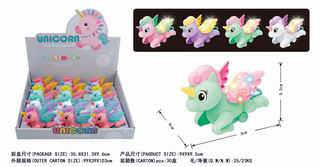 PULL LINE UNICORN W/LIGHT 12PCS,