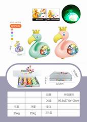 PULL LINE FLAMINGO W/LIGHT 12PCS,