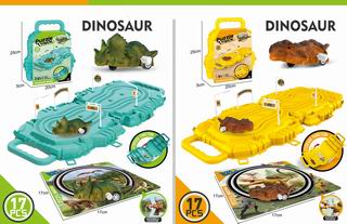 DINOSAUR WIND UP TRACK CAR,
