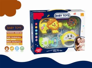 BABY RATTLE W/LIGHT & SOUND 4PCS,