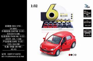 1:32 ALLOY PULL BACK CAR 12PCS,