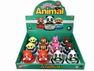 WIND UP ANIMAL CAR 12PCS,