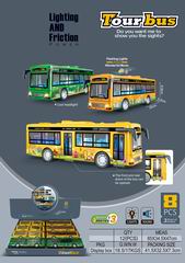 FRICTION BUS W/LIGHT 8PCS,